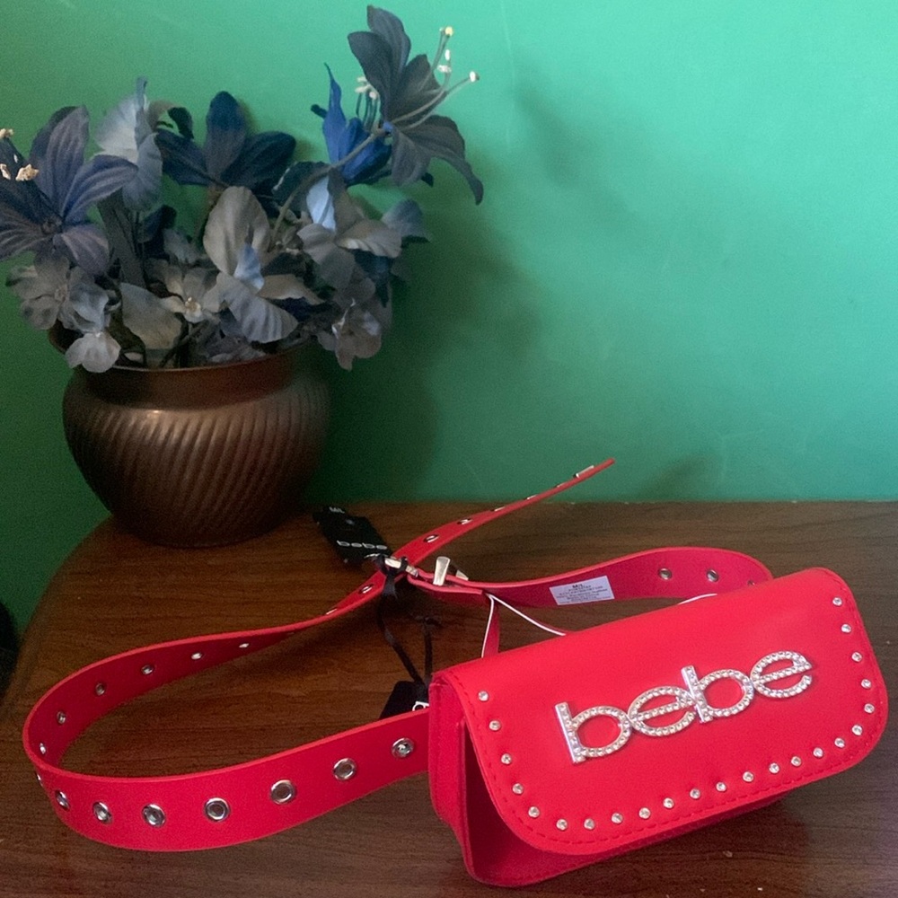 NWT BeBe Red Studded Fanny Bag